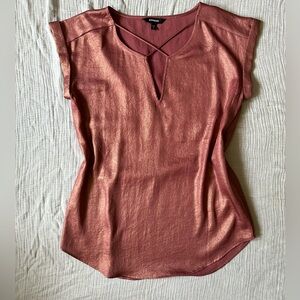 Express metallic rusty red blouse